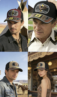 Gorra de Camionero Personalizable con Diseño de Herradura Metálica en 3D, Gorra de Vaquero Mexicana de Malla, Estilo Étnico Occidental, para Pesca y Uso Casual