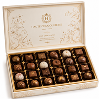 Coffret Cadeau de Noël de Luxe Personnalisé - Assortiment de Chocolats Artisanaux - Boîtes Rigides Recyclables - Finition Mate