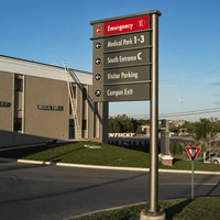 Panneau de signalisation extérieur autoportant personnalisé en métal pour parcs, stations balnéaires, écoles et espaces publics
