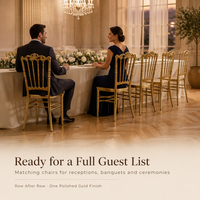 Chaise de banquet empilable en fer doré pour réception de mariage, salle à manger d'hôtel, événements et fêtes