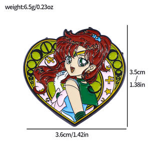 Broches de Metal Esmaltado con Diseños Nuevos al por Mayor, 4000 Tipos de Broches con Logotipo Bonito, Serie Sailor Moon, Broches para <span class=keywords><strong>Cuello</strong></span> - Product Image 4