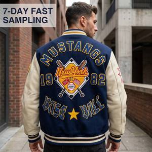 Chaqueta Varsity Personalizada con Bordado Chenille de Alta Calidad para Hombre, Estilo Urbano, Oversize, Retro, Tipo Bomber, de Lana y Cuero PU - Product Image 2