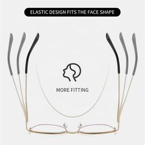 Kacamata Anti sinar biru optik wanita, kacamata mata <span class=keywords><strong>Titanium</strong></span> padat dan TR90 bingkai dengan mata kucing Aloi warna Patchwork 2025 - Product Image 2