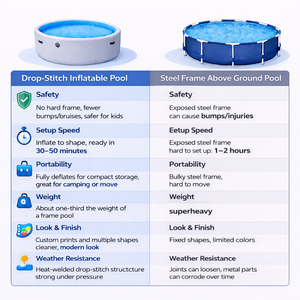 <span class=keywords><strong>Piscine</strong></span> Gonflable <span class=keywords><strong>Rectangulaire</strong></span> Géante d'Extérieur avec Couverture, en Tissu Drop Stitch, pour la Vente en Gros - Product Image 5