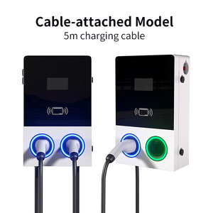 44KW 32A Kommerzielle EVSE <span class=keywords><strong>Wallbox</strong></span> Bodenständer Dual Typ 2 Stecker Elektrofahrzeug-Ladestation für Europäische Tesla <span class=keywords><strong>VW</strong></span> - Product Image 2