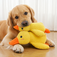 Jouet pour chien en peluche canard jaune rechargeable et écologique, jouet couineur résistant aux morsures pour le nettoyage des dents et soulager l'ennui