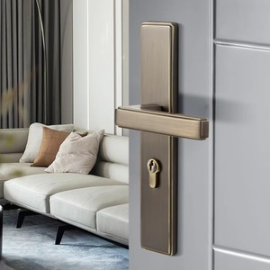 Chinese Manufacturer Black Knob Interior Wooden Locks Sets Bedroom Glass Lock Handle Door Handles Luxury - Product Image 2