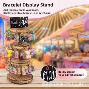 Wooden multi-layer rotating jewelry <b>storage</b> rack, <b>dressing</b> <b>table</b> jewelry organizer, jewelry display rack - Product Image 2
