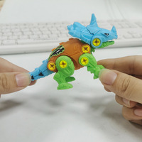 Jouets de construction en plastique à assembler soi-même, modèle dinosaure démontable, blocs de construction combinables, jouets à visser et à lancer, vente en gros