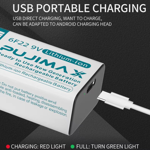 PUJIMAX di grande capacità durevole 1200mAh agli ioni di litio batteria ricaricabile agli ioni di batteria <span class=keywords><strong>9v</strong></span> con porta di ricarica USB C - Product Image 4