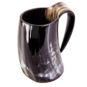 Taza de cuerno para beber vikingo ecológica hecha a mano auténtica, diseño náutico, estilo Animal, grabado, acabado pulido, artesanía Natural - Product Image 1