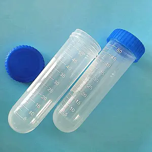 Tubes à essai en plastique, de grande taille avec couvercle, 50 ml