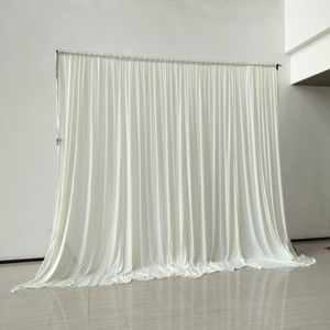 Commercio all'ingrosso personalizzato decorazione di nozze romantico raso 100% poliestere latte di seta pannello della tenda sfondo parete panno - Product Image 1