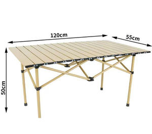 Juego de mesa y sillas plegables para exteriores, mesa para rollos de pollo, mesa para barbacoa y camping al aire libre, silla tipo luna, mesa y silla portátiles - Product Image 6