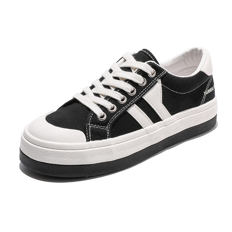 Women's canvas casual shoes Thickening foxing rubber sole factory wholesale walking style shoes