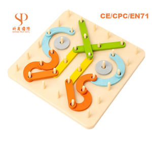 Shine Pep Early Learning Creative Wooden Pegboard Puzzle Toy Toddlers Transformable Educational Geometric Shape <b>Matching</b> <b>Board</b> - Product Image 2