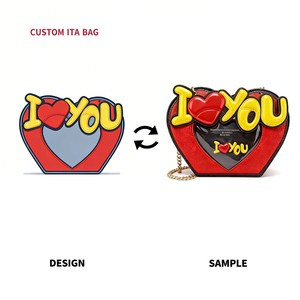 Bolso de Mano de Lujo para Mujer, Diseño de Corazón, PVC, Impermeable, Estilo Ita, Cuero, Grande, a la Moda, Tendencia 2026 - Product Image 1