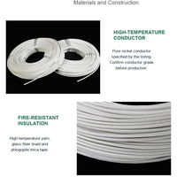GN500-04 1000 ° Câble isolé minéral résistant au feu 300/500V, fil de nickel pur pour four, fourneau et équipement de traitement thermique