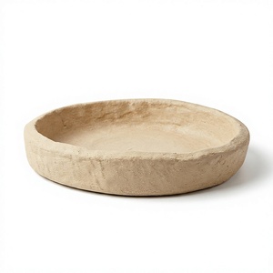 Tazón para Servir Fruta Poco Profundo de Papel Maché Hecho a Mano, Plato Redondo Rústico, Centro de Mesa Decorativo, Venta al por Mayor - Product Image 1