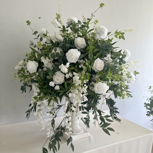 Pasarela <span class=keywords><strong>DE</strong></span> BODA Decoración Flores Corredor Evento <span class=keywords><strong>Alquiler</strong></span> Rosas blancas 15 Aniversario <span class=keywords><strong>Mesa</strong></span> Centro <span class=keywords><strong>de</strong></span> <span class=keywords><strong>mesa</strong></span> Bola <span class=keywords><strong>de</strong></span> flores verdes - Product Image 3