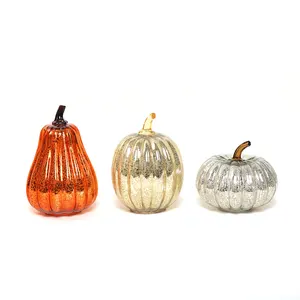 Citrouille en verre lumineuse accessoires d'Halloween citrouille à vendre automne Thanksgiving illuminé décoration de citrouille