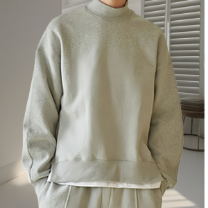 Felpe da <span class=keywords><strong>Uomo</strong></span> con Collo Alto Stile Lusso Discreto, Stampa Personalizzata, Logo Ricamato, Grafica, Orlo Diviso, Vestibilità <span class=keywords><strong>Aderente</strong></span>, del Produttore - Product Image 2