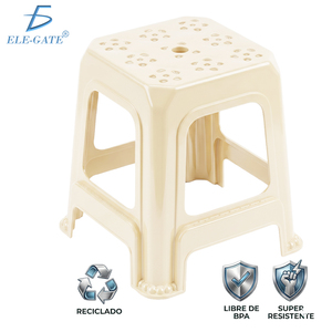 Taburete de Plástico Ele-Gate Color Crema, Libre de BPA, Reciclado, Súper Resistente, Uso Interior y Exterior - Product Image 4