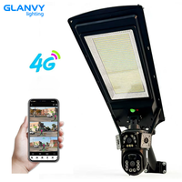 Lampadaire solaire tout-en-un avec caméra CCTV WiFi 4G, suivi des personnes, interphone vocal, vision nocturne couleur, double objectif