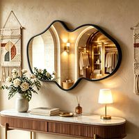 Modern High Quality Irregular Cloud Shaped Metal Framed HD Glass Wall Mirror for Entryway Living Room Home Interior Decoration