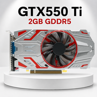 Nouvelle carte graphique GTX550Ti 2 Go GDDR5 128 bits avec refroidissement par ventilateur pour PC de bureau, compatible DVI VGA, pour jeux vidéo et composants informatiques