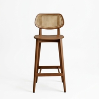 Tabouret de bar moderne en bois avec assise en contreplaqué finition teintée pour îlot de cuisine ou café
