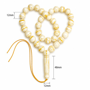 Chapelet musulman islamique 12mm 33 perles imitation <span class=keywords><strong>ambre</strong></span> <span class=keywords><strong>russe</strong></span> Tasbin Misbaha - Product Image 4