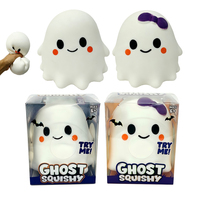 Reuze Spook Bloemige Vulling Knijpbaar Schattig Halloween Spook TPR Stress Verlichtend Fidget Speelgoed Decompressie Speelgoed Kinderen Feestdagen Cadeaus