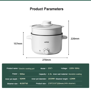 <span class=keywords><strong>Pot</strong></span> de cuisson antiadhésif électrique portable idéal pour les nouilles Ramen <span class=keywords><strong>Hot</strong></span> <span class=keywords><strong>Pot</strong></span> et Steamer Utilisation - Product Image 6