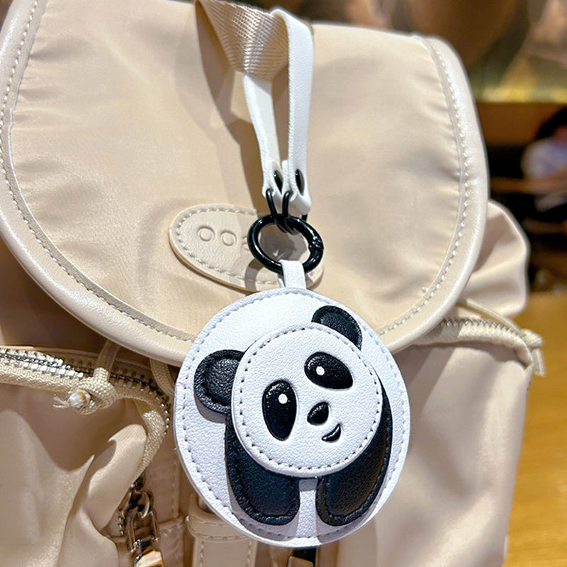 Wholesale PU Leather Cartoon Animal Keychain Cute 3D Animal Doll Lion Dog Panda Leather Pendant Car Key Chains Bag Charms