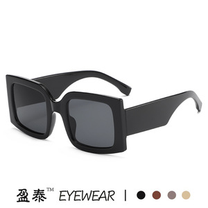 Yingtai Eyewear <b>Square</b> <b>Sunglasses</b> PC Frame UV400 Protection Unisex Fashionable Candy Color Large Frame - Product Image 5