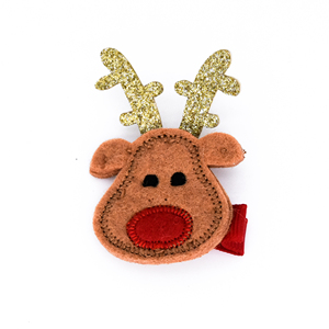 2020 Navidad alce 2 en 1 Niños Accesorios para el pelo de tejer grogrén (ligamento tafetán cinta de pelo clips - Product Image 3