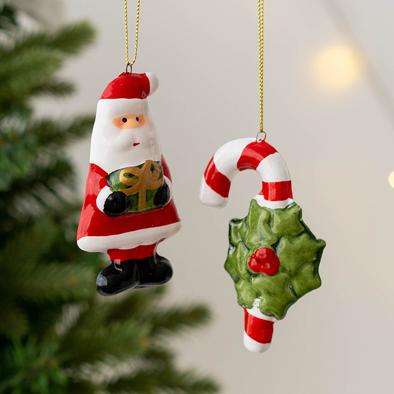 2024 Ornamenti per albero di Natale in ceramica da appendere ornamenti per feste di Natale, albero di Natale e campane