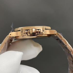 Reloj mecánico clásico de lujo para mujer, reloj redondo con diamantes, reloj de acero inoxidable en oro rosa - Product Image 4