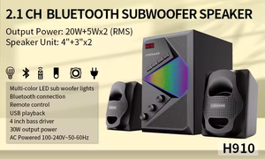 ลำโพงซับวูฟเฟอร์ 2.1CH ระดับมืออาชีพ ระบบเสียงไฮไฟ 30W RGB ลำโพงคอมพิวเตอร์ ลำโพงตั้งโต๊ะ พร้อมช่องต่อ USB FM และบลูทูธ - Product Image 2