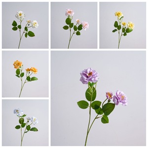 Fleur artificielle CallaFloral, rose, branche unique, polyester, décoration intérieure, bouquet de mariage, décoration murale - Product Image 3