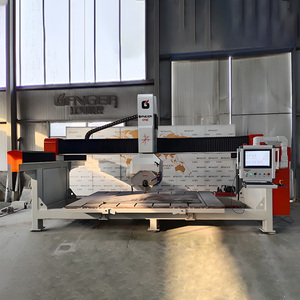 5 eixo CNC pedra ponte viu máquina de corte para granito mármore quartzo sulco perfil corte - Product Image 1