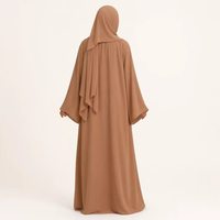 Abaya en mousseline pour femme avec ceinture et clous, tenue modeste, vêtements islamiques