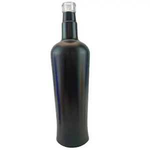 Wholesale Custom Reactive Printing Bottle Empty Frosted Vodka Recyclable Glass Bottle