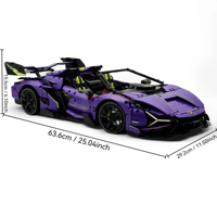 Guly 10635 1:8 Mobil Supercar Remote Control Teknis Keren 3654pcs Mainan Model Rakitan Bata untuk Hadiah Anak Laki-laki Set Blok Bangunan