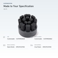Tête de brosse ronde noire, poils en nylon noir, base en plastique gris, taille personnalisable, longueur des poils, tête de brosse de nettoyage