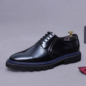 Chaussures habillées décontractées de luxe originales à bout carré, en cuir véritable, légères, respirantes, antidérapantes, grande taille 46, à lacets, semelle épaisse - Product Image 6