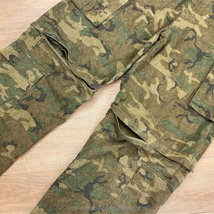 Pantalones de camuflaje cargo de trabajo con cremallera holgados y bolsillos multiusos con estampado completo personalizado OEM para hombres - Product Image 2