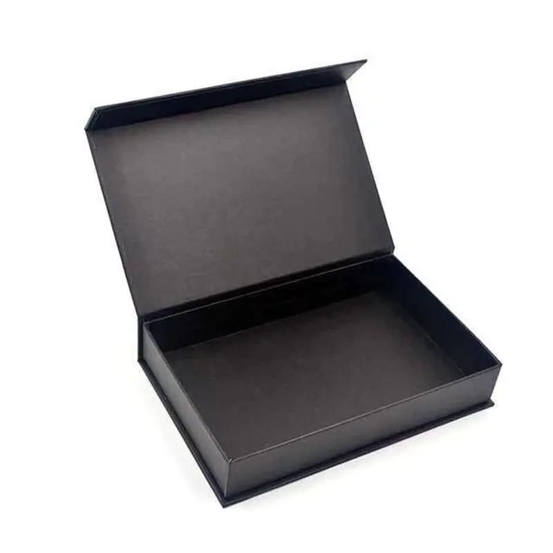 ขายร้อนกระดาษสีดำของขวัญกล่องฝาปิดแม่เหล็กของขวัญกล่องบรรจุภัณฑ์กระดาษคุณภาพสูงกล่องกระดาษแข็งใส่