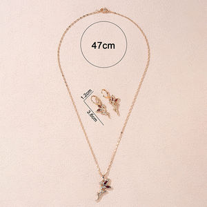 Ensembles de colliers de <span class=keywords><strong>princesse</strong></span> en zircone cubique pour filles, avec boucles d'oreilles, collier américain en diamant cz, vente en gros, 2022 - Product Image 6